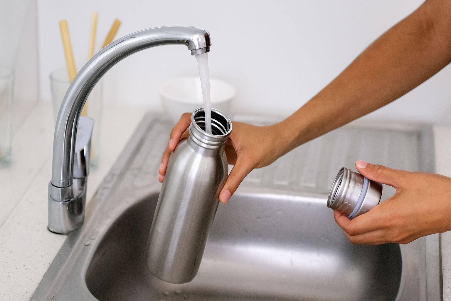 How to clean reusable water bottles