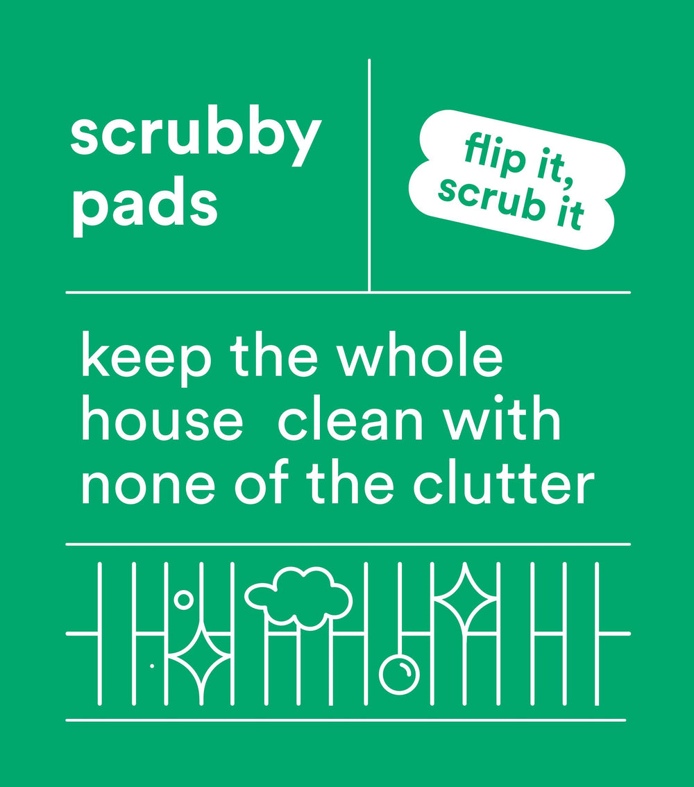 Sczruby Scrubby Pads 3pk | Double-Sided Cleaning Pads for Every Surface | Koh
