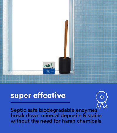 Koh Loo Cleaner Tab fizzing in the toilet bowl