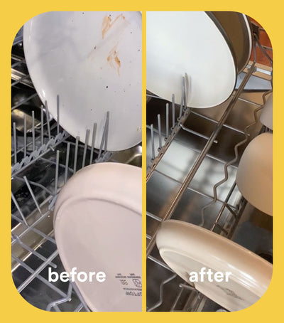 Koh Dishwashing Tabs before and after